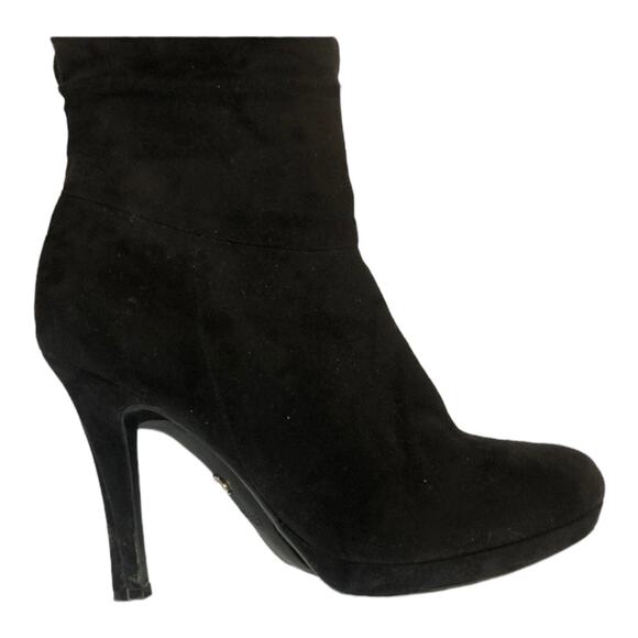 Thalia Sodi Brisaf Fabric knee high Slouchy Heel boots with tassels black size 9 - Picture 6 of 11